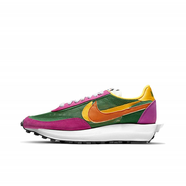 Nike Sacai Waffle Pine Green 紅綠黃 網布 低幫華夫鞋 男女同款#限時秒殺